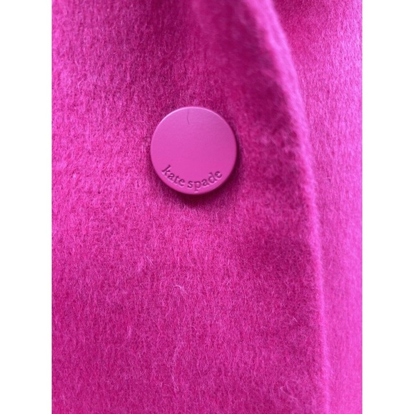 KATE SPADE Wool Blend Jacket M Stand Collar Changeable Buttons Coat Pink $348 - Picture 10 of 15